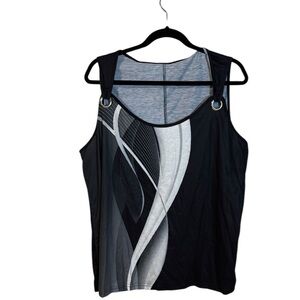 A black and white tank top